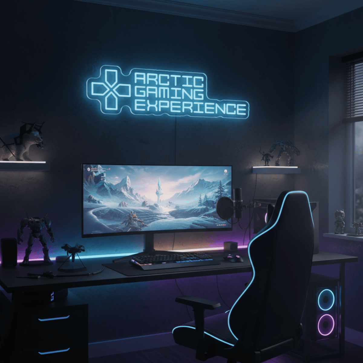 Arctic Gaming Experience neon sign 70 x 17 cm