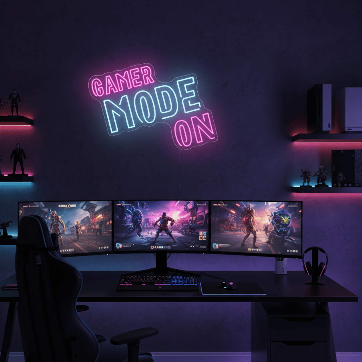 Gamer Mode On neon sign 65 x 41 cm